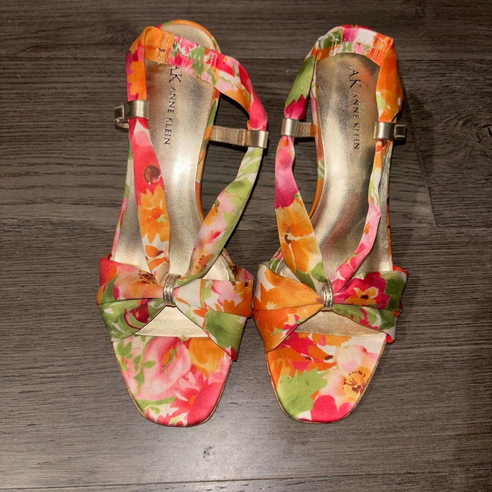 Anne Klein Women's Floral Sandals - Pink, Orange, Green